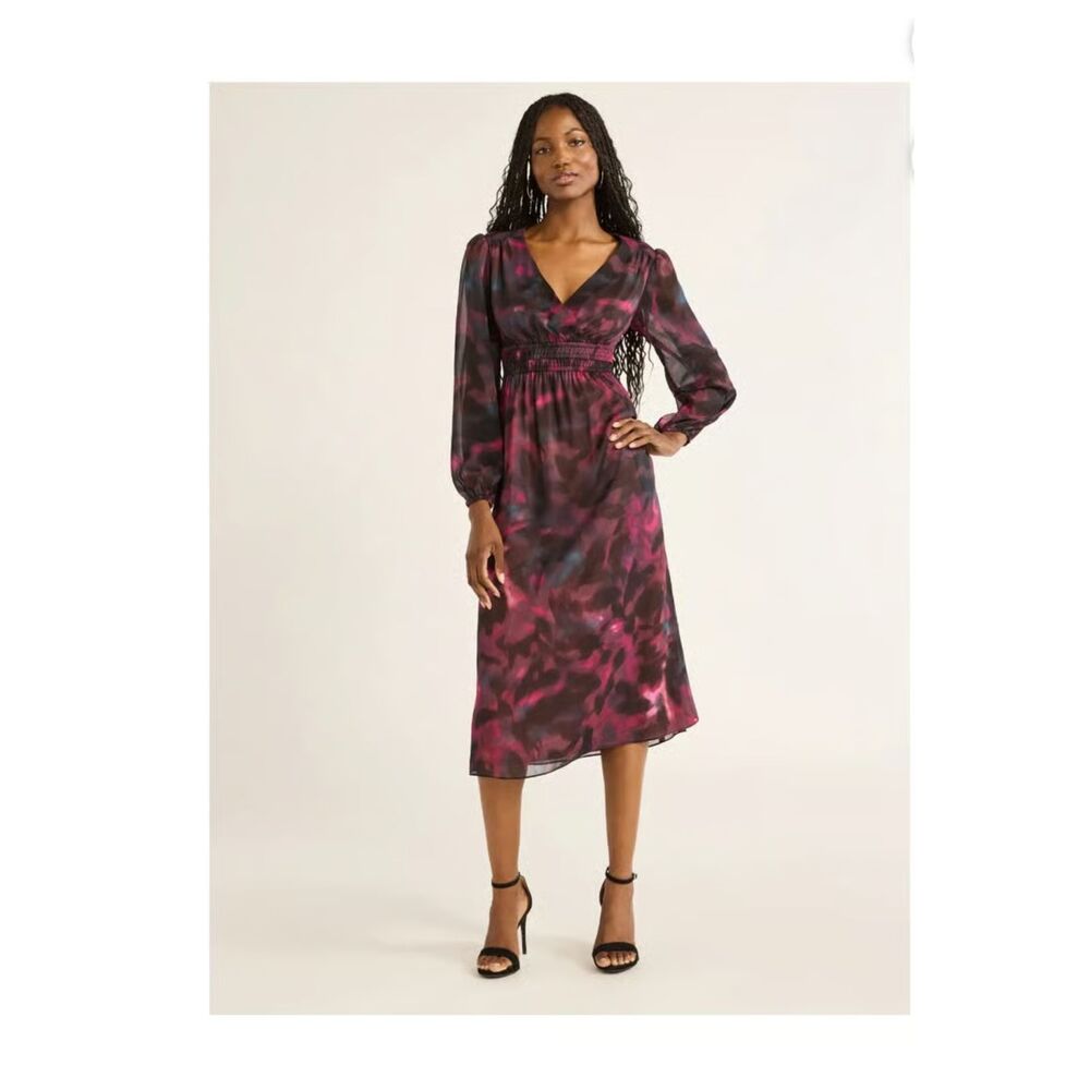 NWT Sofia Jeans by Sofia Vergara Women's XXL/20 Empire Maxi Dress Long Sleeve